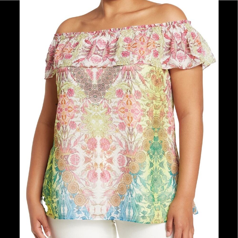 City Chic Anise Off-the-Shoulder Ruffled Blouse Top Size 20 NEW